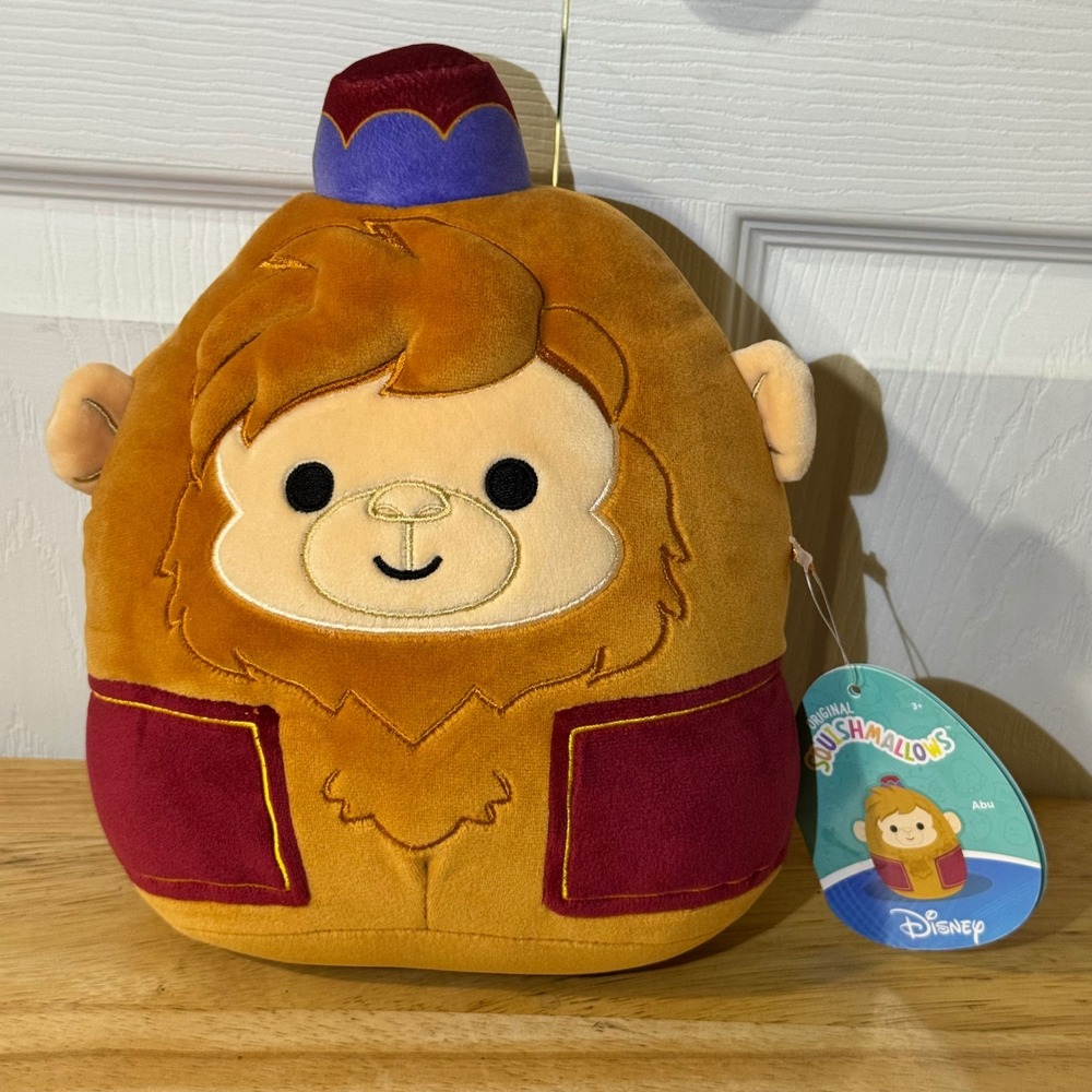 Disney Squishmallows Abu Monkey Plush Aladdin Jazwares Stuffed Animal NWT 8 inch